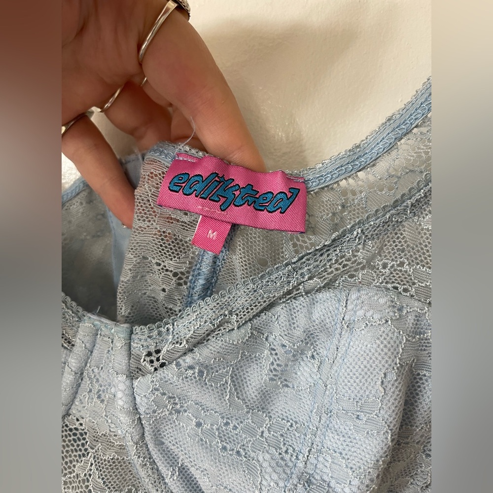 Edikted Light Blue Lace Top - Picture 3 of 6